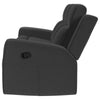 Krio Manual Recliner Sofa 80 Inch Modern Charcoal Gray Faux Leather BM329736