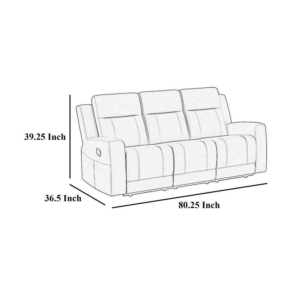 Krio Manual Recliner Sofa 80 Inch Modern Charcoal Gray Faux Leather BM329736