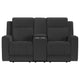 Krio Manual Recliner Loveseat 71 Inch Charcoal Gray Faux Leather BM329737