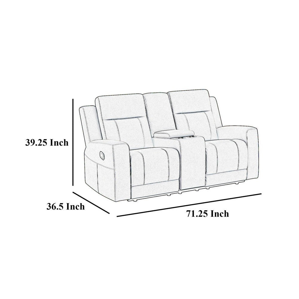 Krio Manual Recliner Loveseat 71 Inch Charcoal Gray Faux Leather BM329737