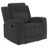 Krio Manual Recliner Chair 37 Inch Modern Charcoal Gray Faux Leather BM329738
