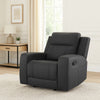 Krio Manual Recliner Chair, 37 Inch, Modern Charcoal Gray Faux Leather