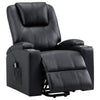 Stoy Power Lift Recliner Chair Massage 36 Inch Black Faux Leather BM329739
