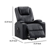 Stoy Power Lift Recliner Chair Massage 36 Inch Black Faux Leather BM329739