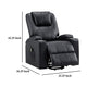 Stoy Power Lift Recliner Chair Massage 36 Inch Black Faux Leather BM329739