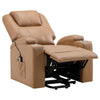 Stoy Power Lift Recliner Chair Massage 36 Inch Brown Faux Leather