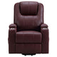 Stoy Power Lift Recliner Chair Massage 36 Inch Wine Red Faux Leather