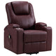 Stoy Power Lift Recliner Chair Massage 36 Inch Wine Red Faux Leather