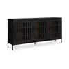 Ashley Lizzy Sideboard Console 3 Inner Shelves Black Natural Wood 64 Inch BM329742