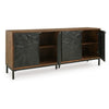 Ashley Anby Sideboard Console 4 Doors 2 Shelves Black Brown Wood 70 Inch BM329743