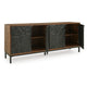 Ashley Anby Sideboard Console 4 Doors 2 Shelves Black Brown Wood 70 Inch BM329743