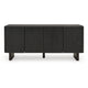 Ashley Arrel Sideboard Console Beveled 4 Doors Black Solid Wood 65 Inch BM329746