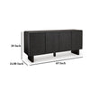 Ashley Arrel Sideboard Console Beveled 4 Doors Black Solid Wood 65 Inch BM329746
