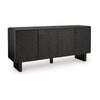 Ashley Arrel Sideboard Console, Beveled, 4 Doors, Black Solid Wood 65 Inch