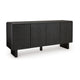 Ashley Arrel Sideboard Console, Beveled, 4 Doors, Black Solid Wood 65 Inch