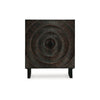 Ashley Ayma Buffet Console with 2 Doors Carved Sunburst Black Wood 40 Inch BM329747