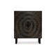 Ashley Ayma Buffet Console with 2 Doors Carved Sunburst Black Wood 40 Inch BM329747