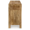 Ashley Hugh Sideboard Cabinet Console Butcher Block Natural Brown 68 Inch BM329749
