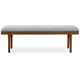 Ashley Jeyn Large Dining Room Bench 59 Inch Brown Hardwood Gray Polyester BM329750