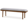 Ashley Jeyn Large Dining Room Bench 59 Inch Brown Hardwood Gray Polyester BM329750
