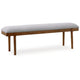 Ashley Jeyn Large Dining Room Bench, 59 Inch Brown Hardwood, Gray Polyester