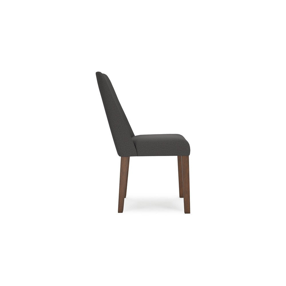 Ashley Jeyn Dining Side Chair Set of 2 Solid Wood Charcoal Gray Polyester BM329752