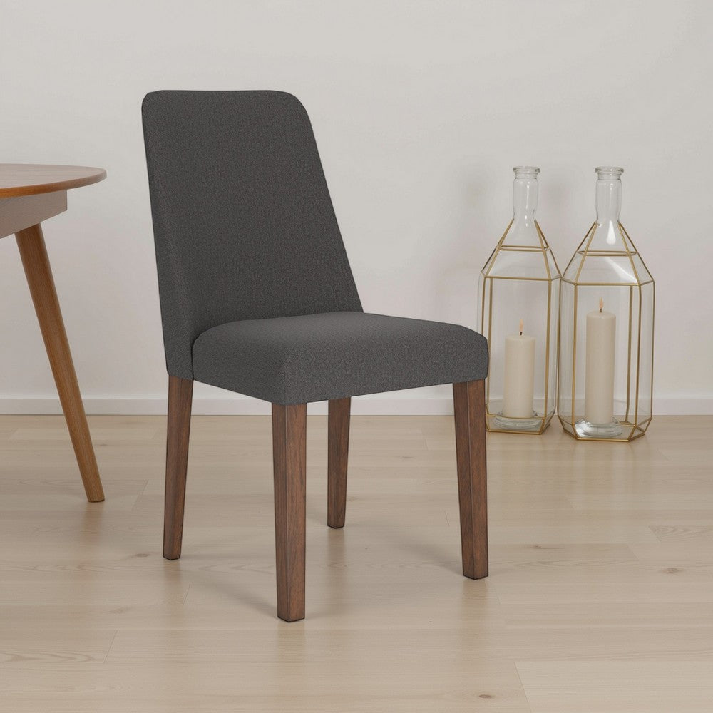 Ashley Jeyn Dining Side Chair Set of 2, Solid Wood, Charcoal Gray Polyester