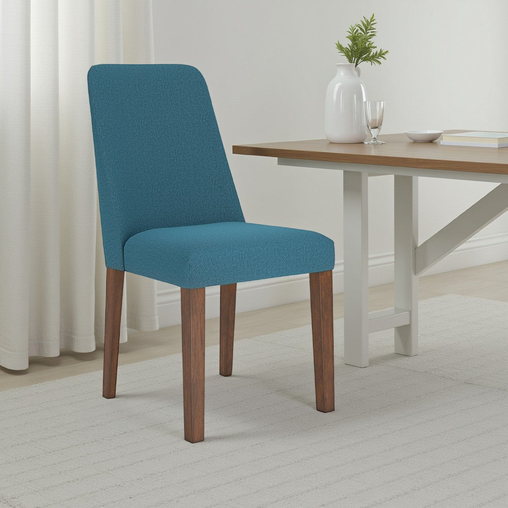 Ashley Jeyn Dining Side Chair Set of 2, Solid Hardwood, Blue Polyester Fabric