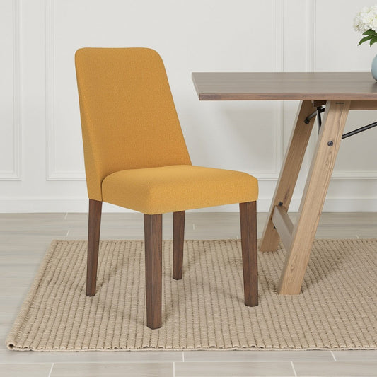 Ashley Jeyn Dining Side Chair Set of 2, Solid Hardwood, Yellow Polyester