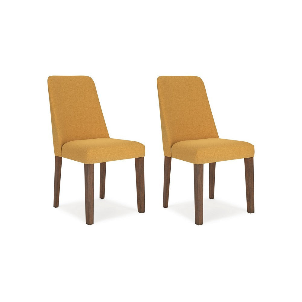 Ashley Jeyn Dining Side Chair Set of 2, Solid Hardwood, Yellow Polyester
