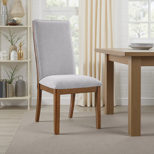 Ashley Jeyn Dining Side Chair Set of 2, Solid Hardwood, Light Gray Polyester