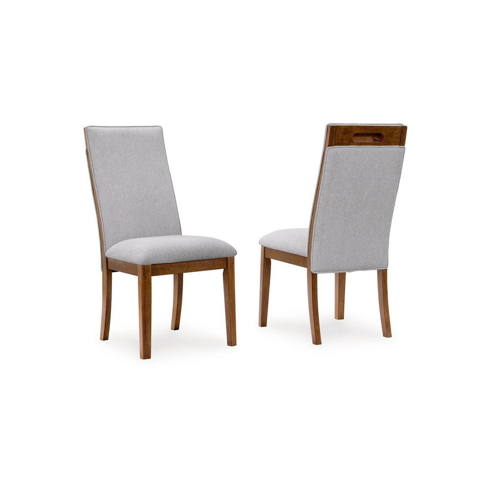 Ashley Jeyn Dining Side Chair Set of 2, Solid Hardwood, Light Gray Polyester