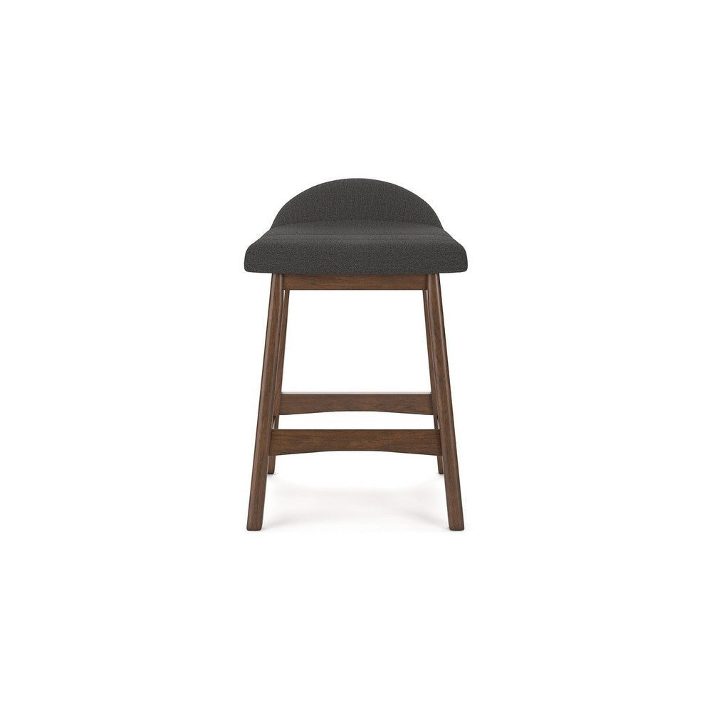 Ashley Jeyn Counter Stool with Footrest Set of 2 Brown Wood Charcoal Gray