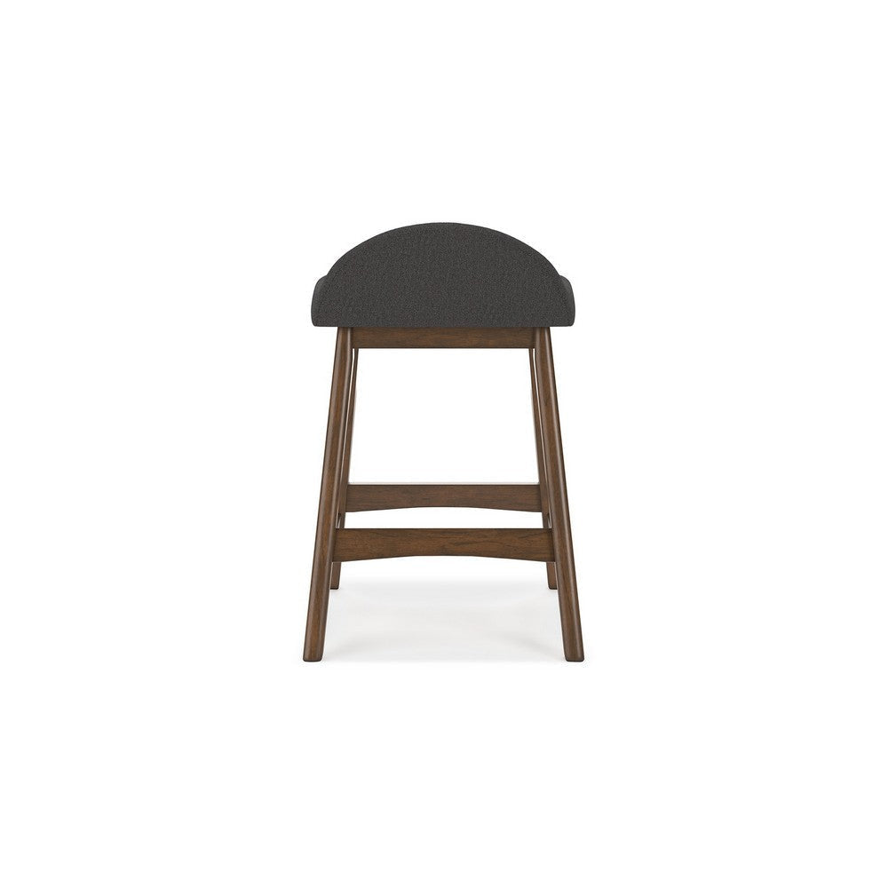 Ashley Jeyn Counter Stool with Footrest Set of 2 Brown Wood Charcoal Gray