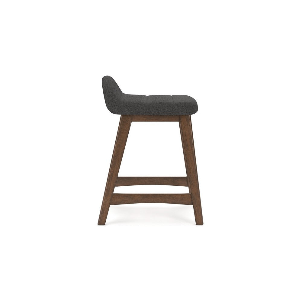 Ashley Jeyn Counter Stool with Footrest Set of 2 Brown Wood Charcoal Gray