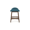 Ashley Jeyn Counter Stool with Footrest Set of 2 Brown Hardwood Blue Seat