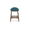 Ashley Jeyn Counter Stool with Footrest Set of 2 Brown Hardwood Blue Seat