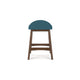 Ashley Jeyn Counter Stool with Footrest Set of 2 Brown Hardwood Blue Seat