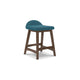 Ashley Jeyn Counter Stool with Footrest Set of 2, Brown Hardwood, Blue Seat