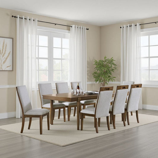 Ashley Jeyn Dining Table, Tapered Legs, Extendable 74-92 Inch Brown Hardwood