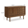 Ashley Jeyn Dining Room Server with 3 Drawers and Fixed Shelf Brown Hardwood BM329763
