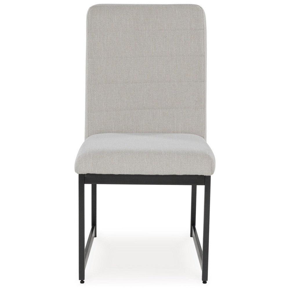 Ashley Myka Dining Side Chair Set of 2 Modern Sled Legs Gray Polyester BM329764