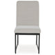 Ashley Myka Dining Side Chair Set of 2 Modern Sled Legs Gray Polyester BM329764