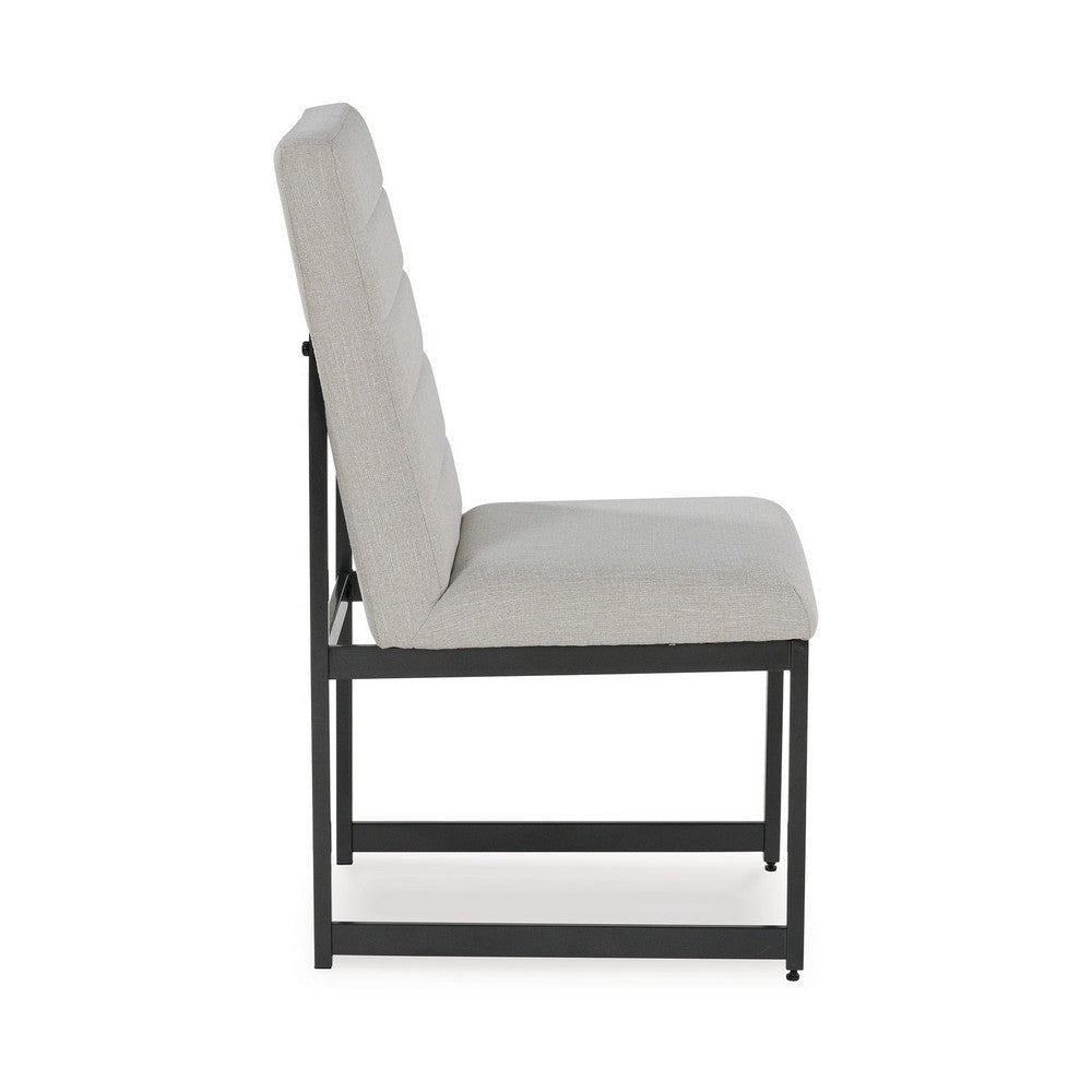Ashley Myka Dining Side Chair Set of 2 Modern Sled Legs Gray Polyester BM329764