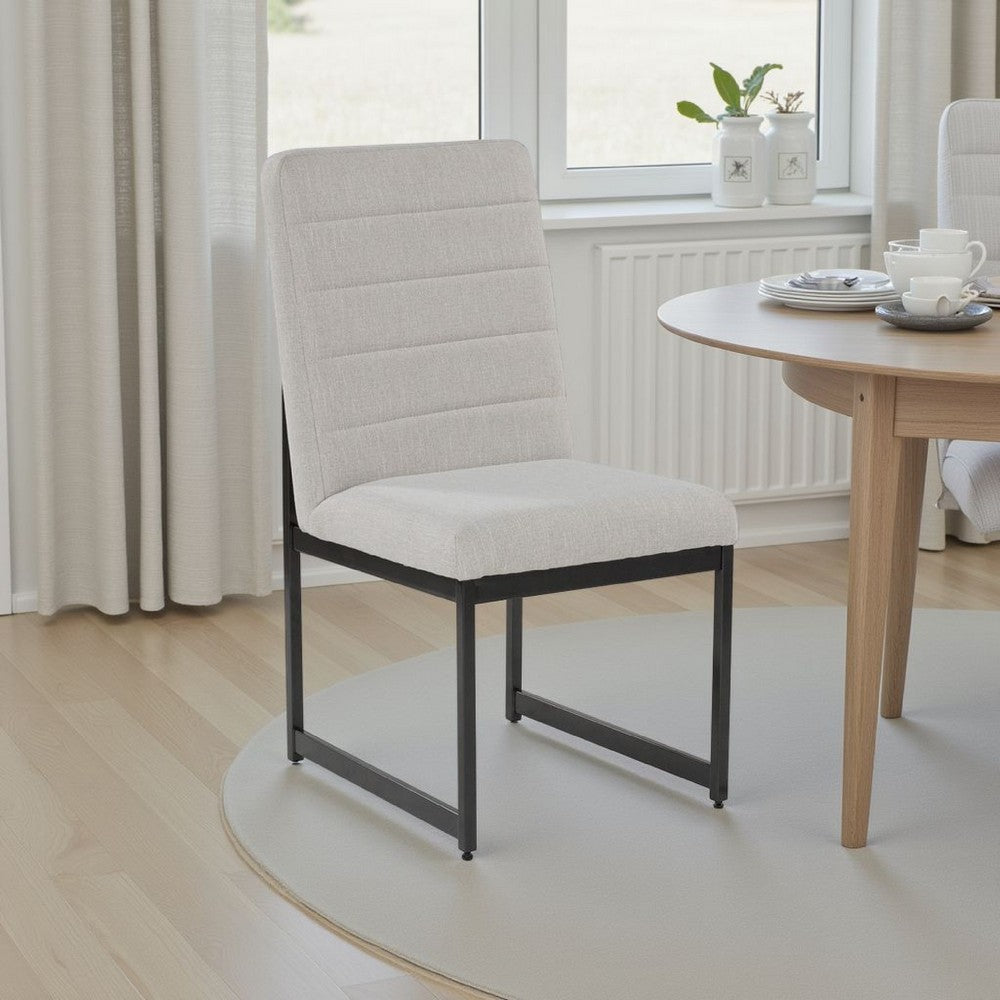 Ashley Myka Dining Side Chair Set of 2 Modern Sled Legs Gray Polyester BM329764