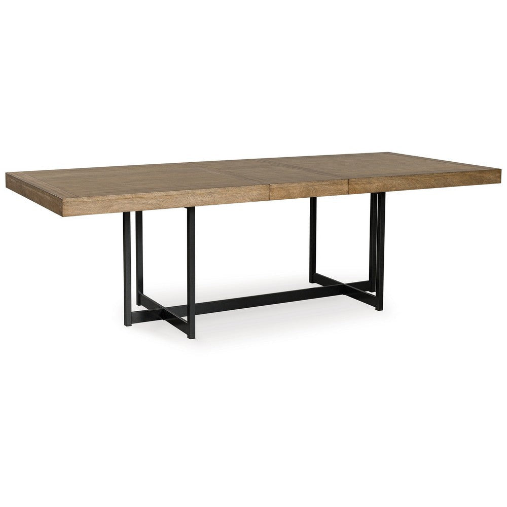 Ashley Myka Dining Table, Extension Leaf, Rectangular Brown Wood 80-98 Inch