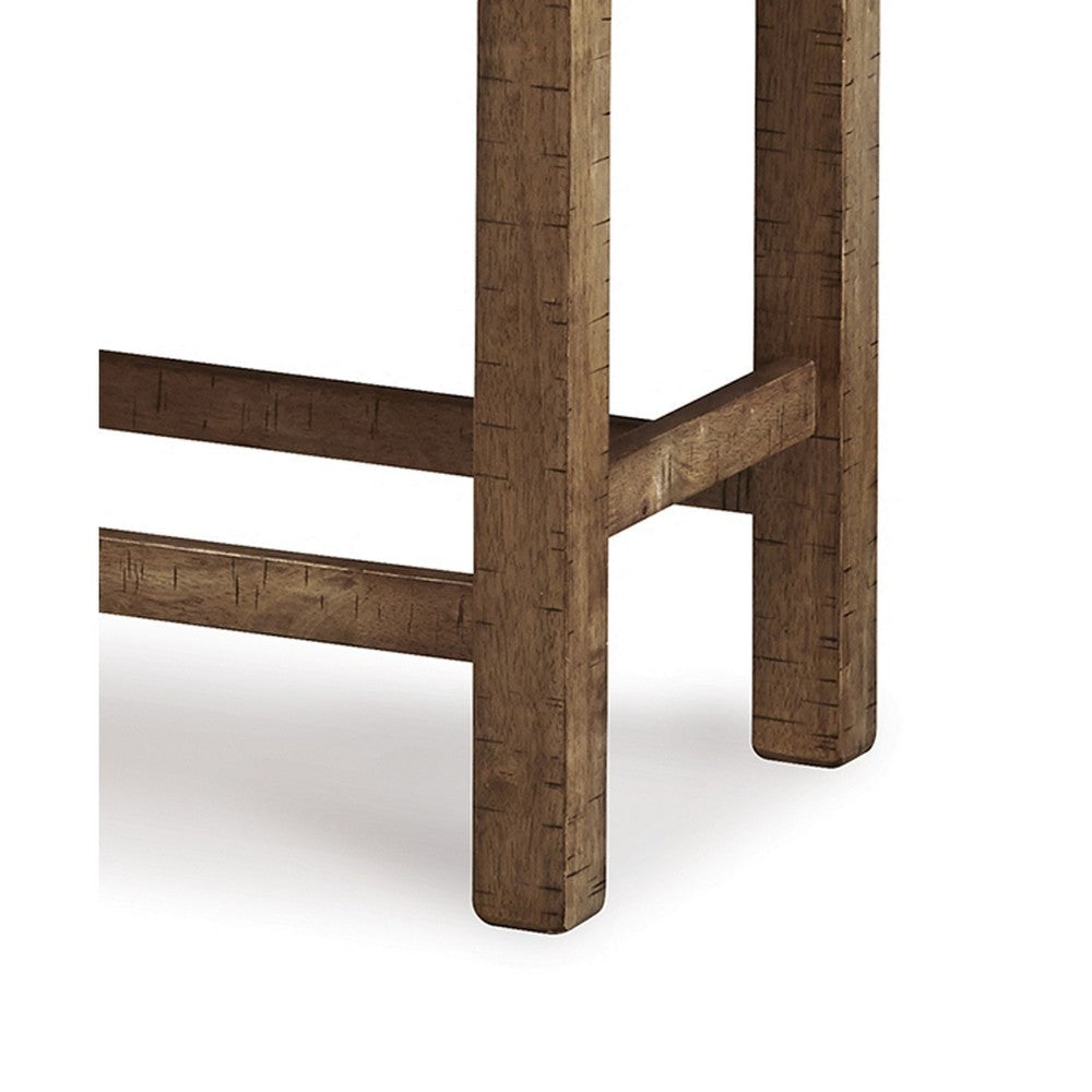 Ashley Chip Counter Height Bench Nailhead Trim and Footrest Nutmeg Wood BM329766