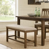 Ashley Chip Counter Height Bench, Nailhead Trim and Footrest, Nutmeg Wood