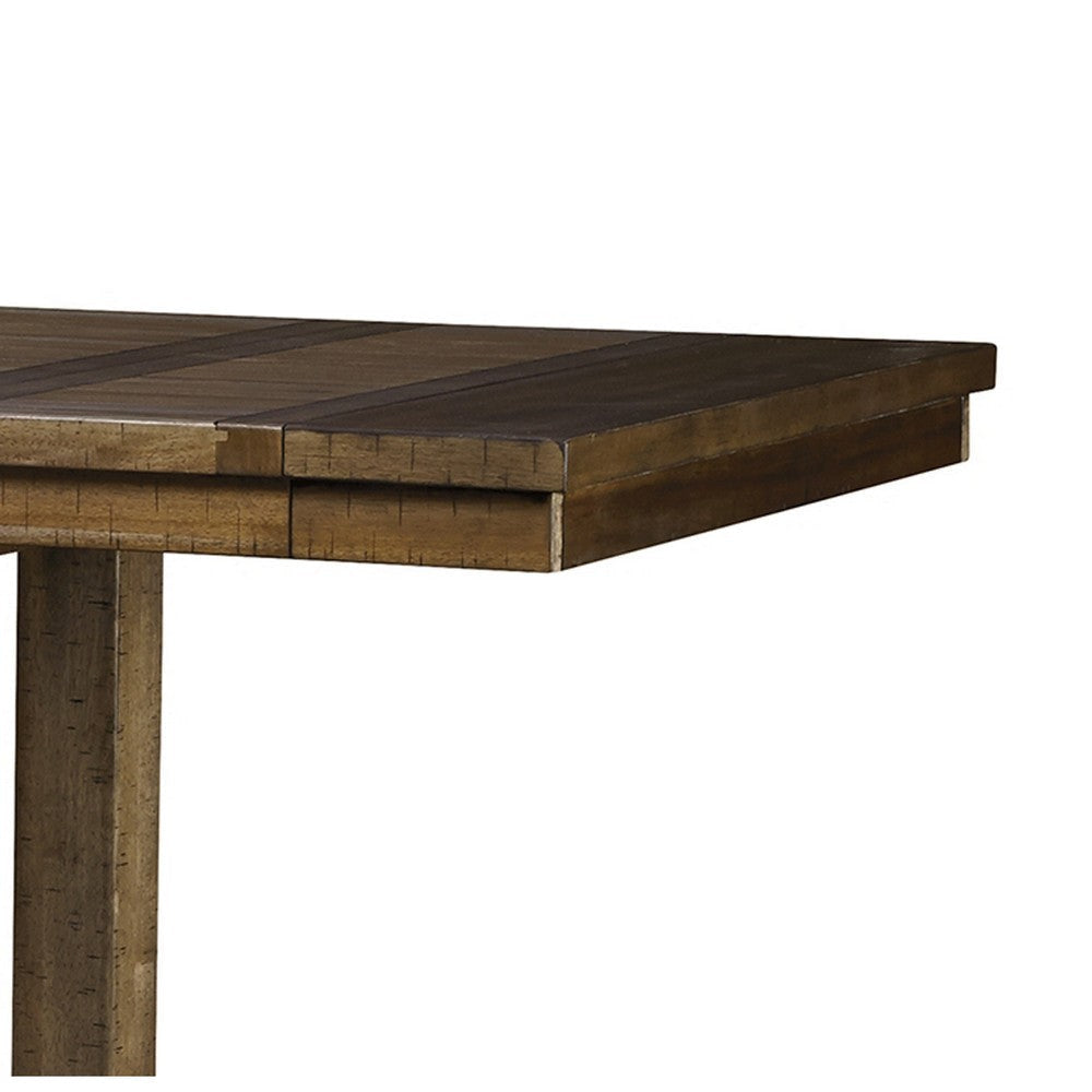 Ashley Chip Counter Height Dining Table with Tenon Pedestal Base Nutmeg Wood BM329768