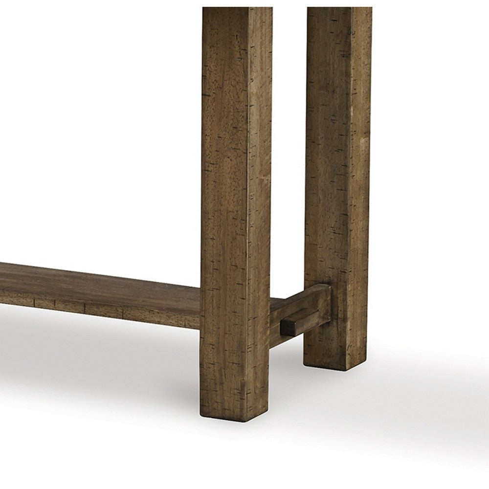 Ashley Chip Counter Height Dining Table with Tenon Pedestal Base Nutmeg Wood BM329768